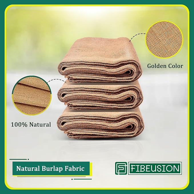 Burlap for Gardening 40" x 15 Feet - Multipurpose Natural Burlap Fabric - High Density Jute Fiber Suitable for Weed Barrier, Frost Guard for Gardening, Home Decorations and Crafts
