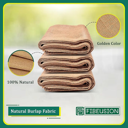 Burlap for Gardening 40" x 15 Feet - Multipurpose Natural Burlap Fabric - High Density Jute Fiber Suitable for Weed Barrier, Frost Guard for Gardening, Home Decorations and Crafts