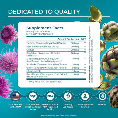 This liver support supplement contains 11 natural ingredients like Artichoke, Milk Thistle, and Turmeric to help cleanse and renew your liver. Check