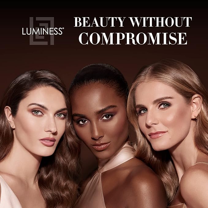 Luminess Silk 4-in-1 Airbrush Foundation Makeup Starter Kit - Warm Coverage, 6-piece - Includes 2x Silk Airbrush Foundation, Blush, Glow Highlighter, Moisturizer Primer  Airbrush Cleaning Solution