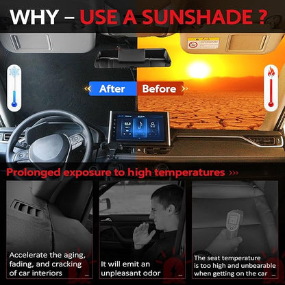 KAYZT Windshield Sun Shade for 2021-2025 Toyota Sienna Foldable Sunshade Front Window Custom Fit Car Accessories