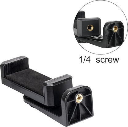 BONFOTO Universal Cell Phone Tripod Mount Adapter,Rotates Vertical and Horizontal, Adjustable with Padded Clip Fits for All Smartphones Compatible with All tripods