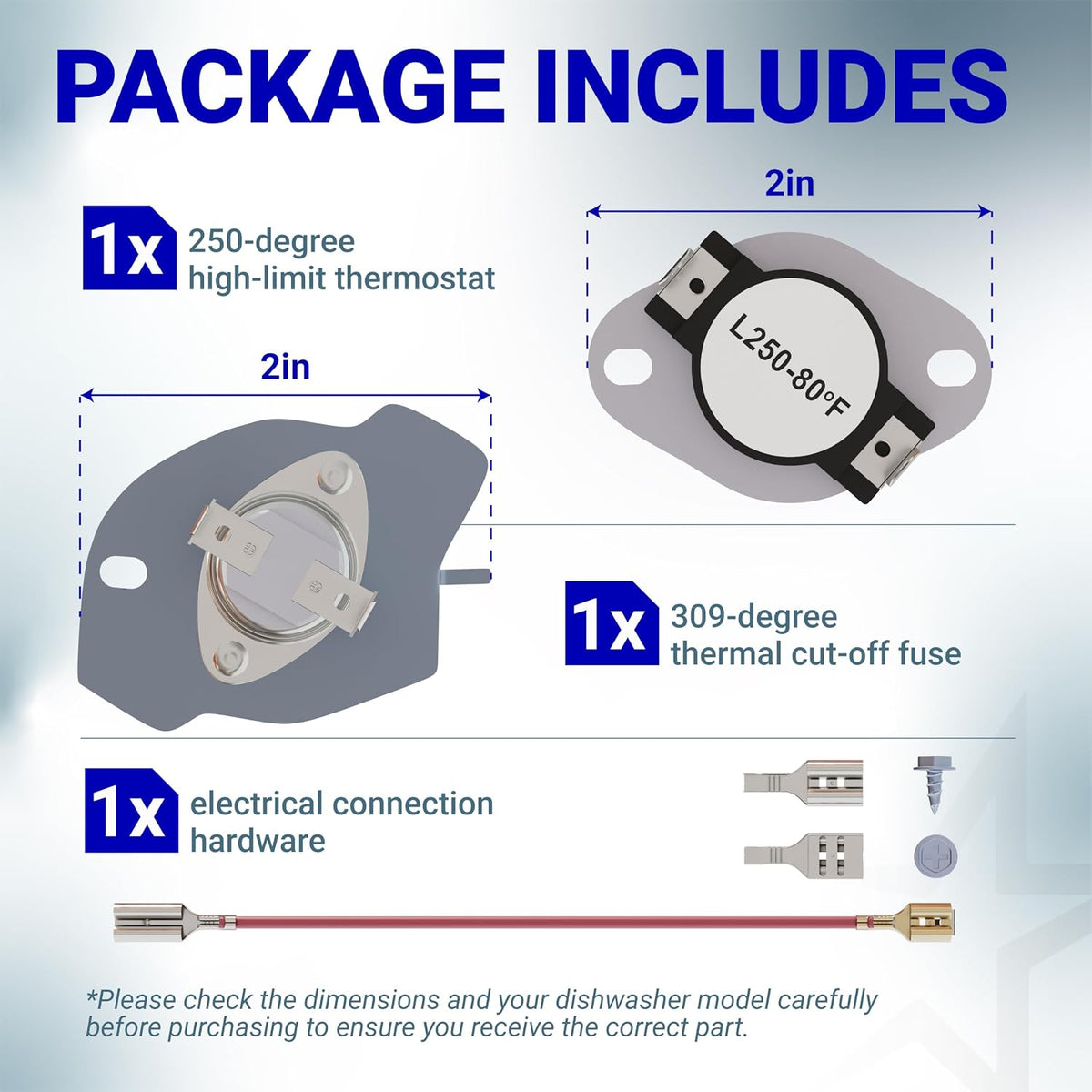 Upgraded 279816 Dryer Thermal Cut-off Kit - Compatible with Whirlpool Kenmore Maytag Amana Dryers - Replaces 3399848 AP3094244 PS334299 3977393 WED6200SW1 NED4600YQ0 NED4600YQ1 NED4655EW1