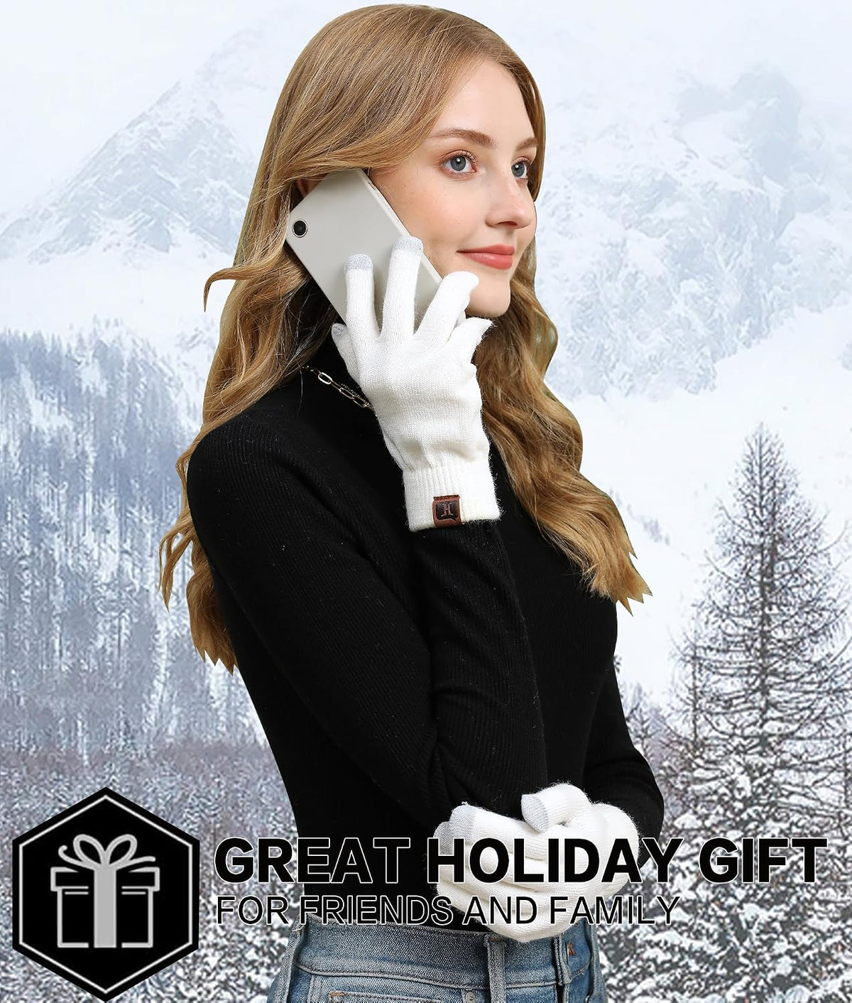 FZ FANTASTIC ZONE Women's Winter Touchscreen Wool Magic Gloves Warm Knit Fleece Lined for Women