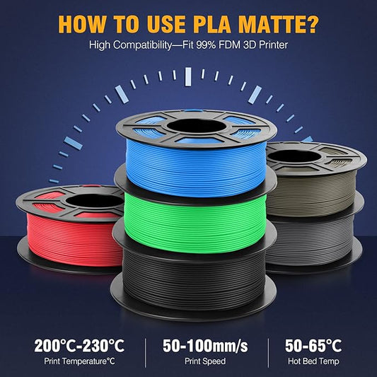SUNLU 3D Printer Filament PLA Matte 1.75mm, Neatly Wound Filament, Smooth Matte Finish, Print with 99 FDM 3D Printers, 1kg Spool (2.2lbs), 330 Meters, Matte Red