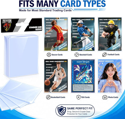 700 Counts Card Sleeves Top Loaders for Trading Cards, Penny Soft Sleeves Baseball Card Sleeve Protectors Fit for Sports,Football,Game Cards