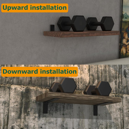 3 Pack 16inchCountertop Support Brackets, Heavy Duty Industrial Hidden Shelf Bracket, Metal Floating L Brackets for Shelves Hardware Support DIY Aufuga (3pcs, 16x6x2.5) (Includes 20 Screws)
