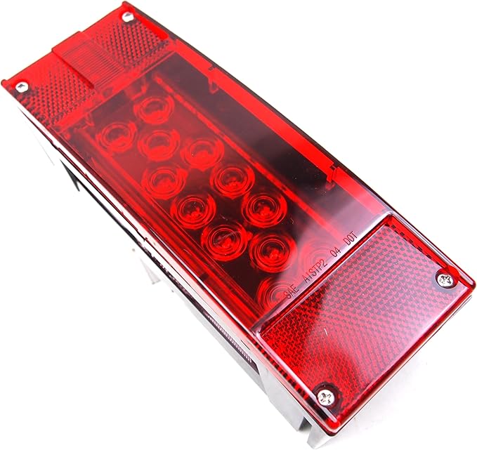 12V LED Rectangle Submersible Trailer Tail Light Replacement Right Curb Side Waterproof Boat Marine DOT 18 LEDs HTLLS-009R