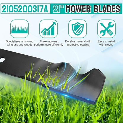 2105200317A Mower Blade Compatible with Murray 21 inch Push Mower Blade, Daye, HyperTough Blackmax MNA152901 MNA152903 MNA152701 Push Lawnmower, Lawn Mulching Blade Replaces Parts 84005221 2105200317