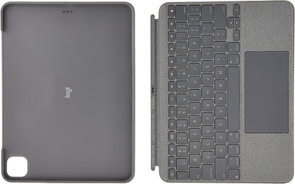 Logitech Combo Touch iPad Pro 11-inch (1st, 2nd, 3rd gen - 2018, 2020, 2021) Keyboard Case - Detachable Backlit Keyboard, Click-Anywhere Trackpad, Smart Connector - Grey