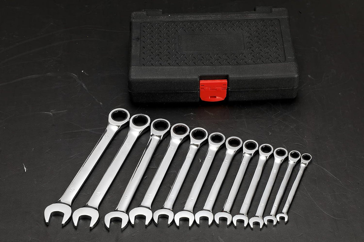 6mm Metric Ratchet Wrench,Box End Head 72-Tooth Ratcheting Combination Wrench Spanner