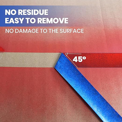 ADHES Upgrade Blue Painters Tape, Masking Tape for Painting 6 Rolls x 2 Inch x 60 Yards, Blue Paint Tape No Residue Outdoor Anti UV Multi Surface Use, Total 360 Yards