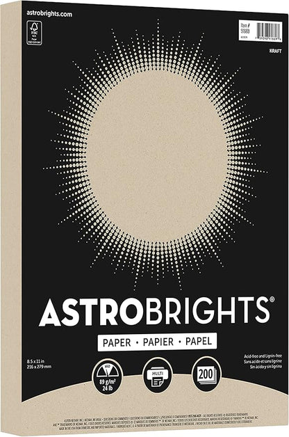 Astrobrights CARDSTOCK 8.5" 200PK, Kraft