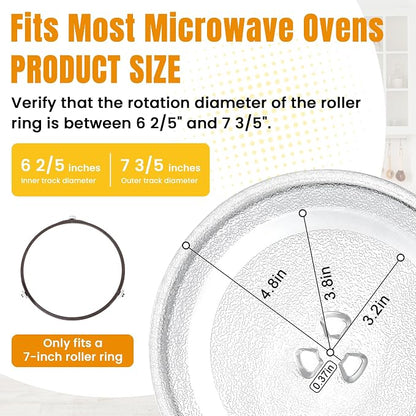 Small 9.6'' / 24.5cm Microwave Glass Plate Replacement, Small Microwave Glass Turntable Plate for Small Microwaves - BY AMI PARTS