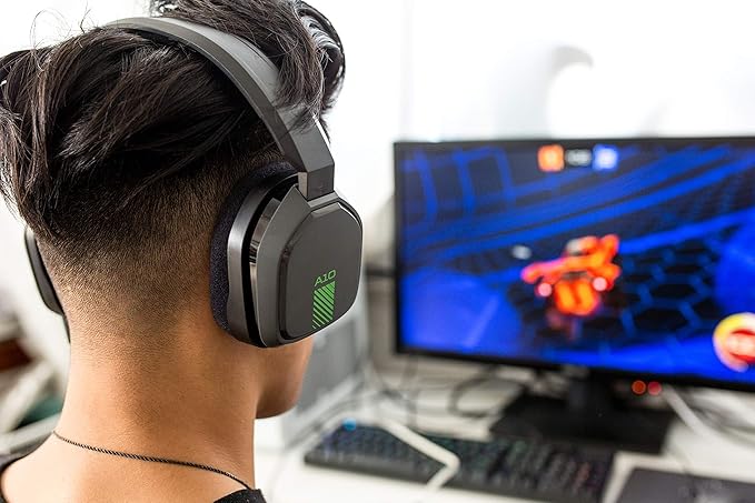 ASTRO Gaming A10 Headset for Xbox OneNintendo Switch  PS4  PC and Mac - Wired 3.5mm and Boom Mic wVelvet Pouch Bag - Bulk Packaging - (GreenBlack)