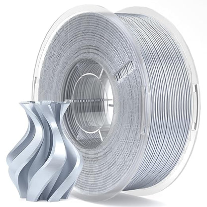 ELEGOO Silk PLA Filament 1.75mm Silver Grey 1KG, 3D Printer Filament Dimensional Accuracy - 0.02mm, 1kg Plastic Spool(2.2lbs) 3D Printing Filament Fits for Most FDM 3D Printers