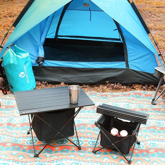 ROCK CLOUD Portable Camping Table Ultralight Aluminum Camp Table with Storage Bag Folding Beach Table for Camping Hiking Backpacking Outdoor Picnic