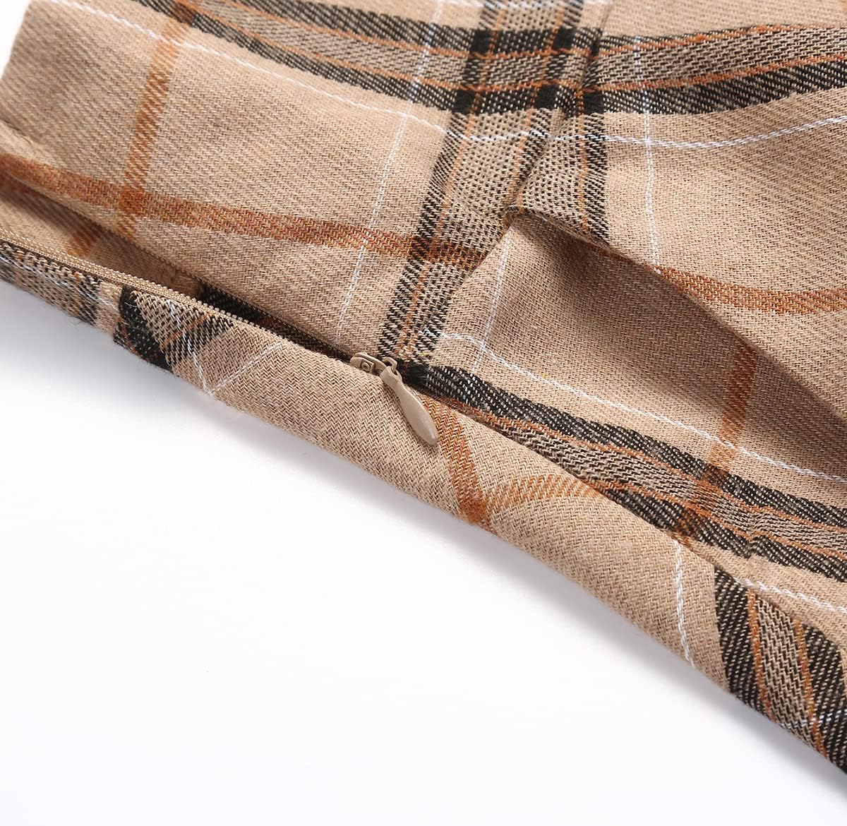 IDEALSANXUN Plaid Skirt for Womens High Waist Aline Pleated Midi Skirts