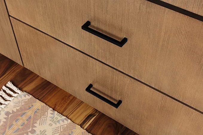 Top Knobs M1159 Nouveau III Collection 5-116" Square Bar Pull, Flat Black