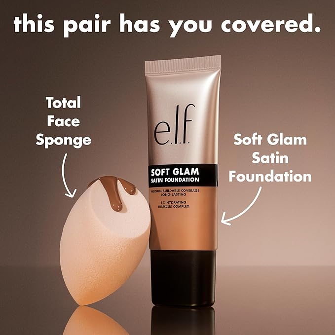 e.l.f. Soft Glam Foundation, Medium Coverage, Long-Lasting  Buildable Foundation For A Smooth, Satin Finish, Vegan  Cruelty-Free, 32 Medium Neutral