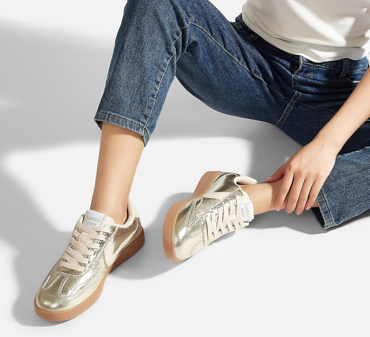 LUCKY STEP Women's Classic Fashion Sneakers | Casual Skate Shoes | Lace Up Walking Shoes