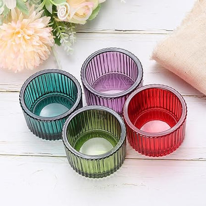 PATIKIL 2 pcs Tealight Candle Holder, Tea Lights Candle Holder Glass Votive Candle Holders Glass Candle Holders for Table Centerpiece Decor Wedding Dinner Party, White