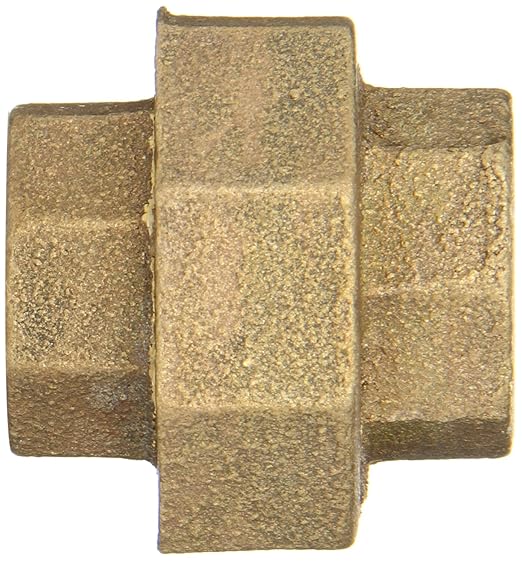 Anderson Metals 38104 Red Brass Pipe Fitting, Union, 34" Female Pipe