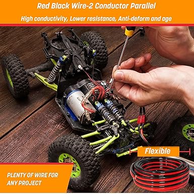 GS Power 14 Gauge Wire (14 AWG) - 100 Foot, Pure Copper, Stranded Electrical Wiring for Speaker, Automotive, Trailer, Stereo and Home Theater Applications - Red/Black