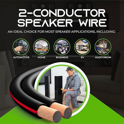GEARit 12AWG Speaker Wire, Pro Series 12 Gauge Speaker Wire Cable (200 Feet  60.96 Meters) Great Use for Home Theater Speakers and Car Speakers, Black