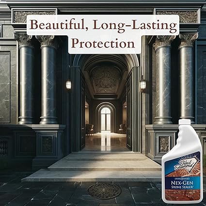 Black Diamond Stoneworks NEX-GEN Natural Stone Penetrating Sealer: Long-Lasting Protection Interior and Exterior ; Granite, Marble, Travertine, Limestone, Grout, Tile, Brick, Slate Floors (1-Gallon)