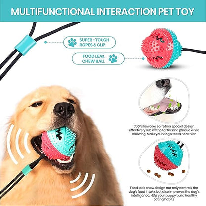 Dog Toys for Aggressive Chewers Interactive Teething Boredom and Stimulating Tug of War Suction Cup Puzzle Indestructible Puppy Rope Enrichment Teeth Cleaning Ball Accessories for Small Large Dogs