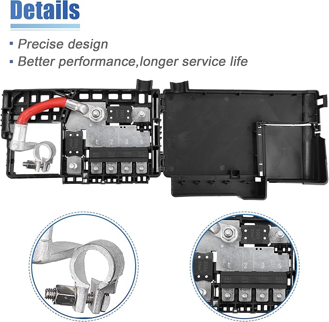 X AUTOHAUX Fuse Box Battery Terminal with Cover Fits for Cadillac ATS XTS Engine Compartment Fuse Block for Chevrolet Malibu Replacement 20914309 84499606