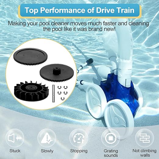 9-100-1132 Drive Train Gear Kit for Zodiac Polaris 360, 380, Vac-Sweep 360  380 Pool Cleaner, Pool Cleaner Drive Gear Rebuild Replacement Parts with Turbine Bearing