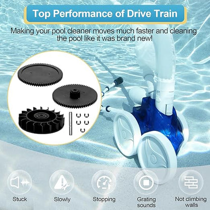 9-100-1132 Drive Train Gear Kit for Zodiac Polaris 360, 380, Vac-Sweep 360  380 Pool Cleaner, Pool Cleaner Drive Gear Rebuild Replacement Parts with Turbine Bearing