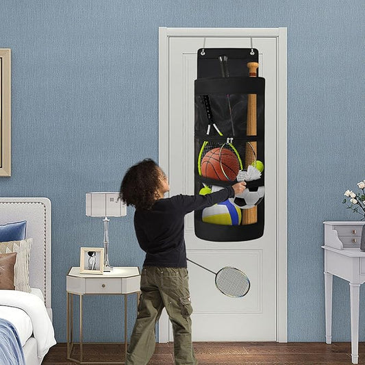 Door Sports Equipment Storage Bag, Practical and Reliable Ball Hanging Bag for Hold Soccer, Basketball, Football, Volleyball