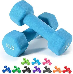 Portzon Weights Dumbbells 10 Colors Options Compatible with Set of 2 Neoprene Dumbbells Set,1-15 LB, Anti-Slip, Anti-roll, Hex Shape (Red)