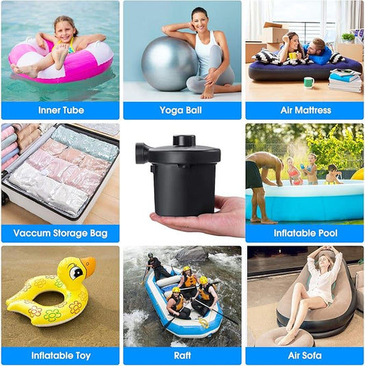 Air Pump for Air Mattress, Air Mattress Pump for Inflatables, Quick Fill Inflator Deflator Air Pump Perfect for Outdoor Camping Inflatable Boat Blow Up Pool Water Toy Car Air Bed