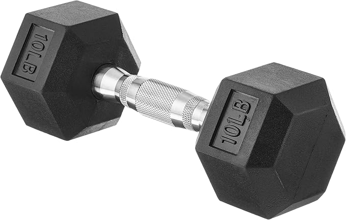 Basics Rubber Hex Dumbbell Hand Weight