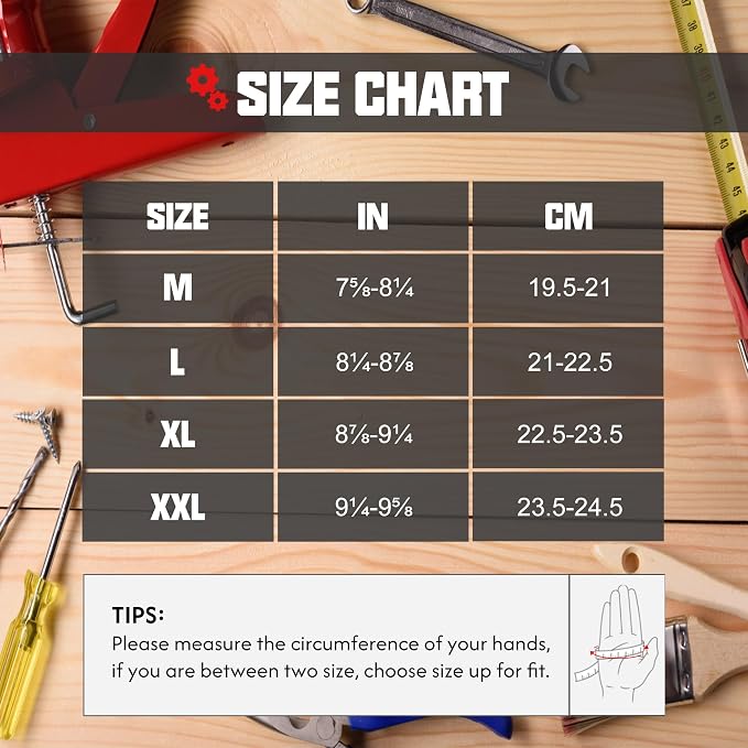 HANDLANDY Work Gloves for Men & Women, Utility Mechanic Working Gloves Touch Screen, Flexible Gardening Gloves for Yard