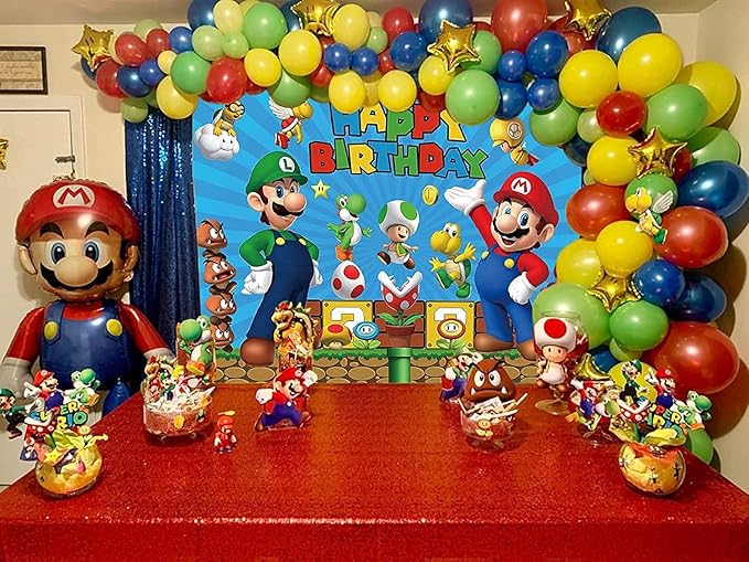 Theme Party Background Cartoon Party Background Children Birthday Party Photo Background Photography Banner Birthday Party Decoration 5X3FT