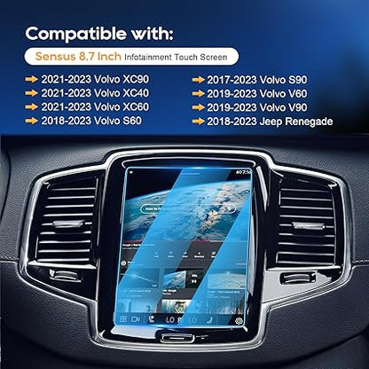 LFOTPP 2016-2018 Volvo V90 XC90 S90 Sensus 8.7 Inch Car Navigation Screen Protector,9H Tempered Glass Infotainment Screen Center Touch Screen Protector Anti Scratch High Clarity