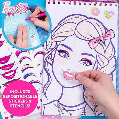 Barbie Makeup Artist Magazine by Horizon Group USA, Create Your Own Hair  Makeup Looks Using 130 Stencils, 180 Stickers, Crayons, Pretend Makeup  More