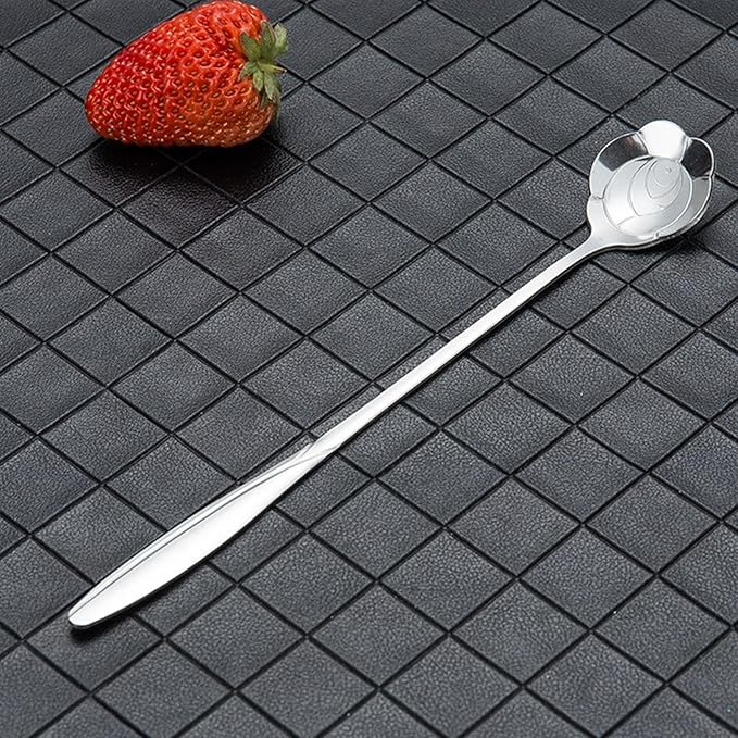 Long Handle Stirring Spoon - Stainless Steel Coffee Mixing Spoons  Cocktail Stir Spoons, Ice Cream Spoon, Bartender Mixing Spoon Cocktail Stirrers for Coffee Milkshakes Cold Drink, Cutlery Supplies
