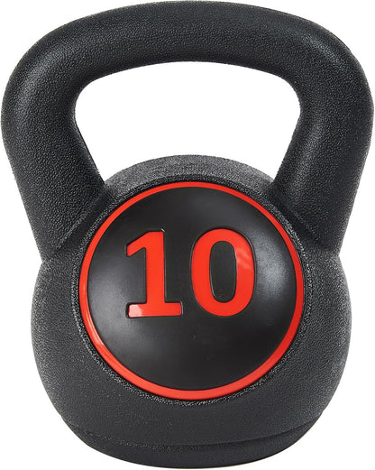 ?Wide Grip 3-Piece Kettlebell Exercise Fitness Weight Set, Include 5 lbs, 10 lbs, ?15 lbs? and 20 lbs, Set of 3 or Set of 4