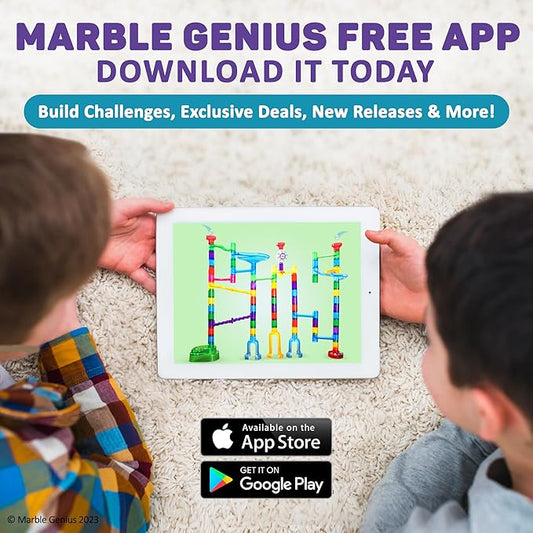 Marble Genius Marble Run - 150 Complete Pieces Maze Track Toys for Adults, Teens, Toddlers  Kids Aged 4-8 Years Old, (85 Translucent Marbulous Pieces  65 Glass-Marble Set), Super Set