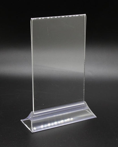 FixtureDisplays 8.5 x 11" Sign Holder for Tabletops,Double-Sided - Clear 19026