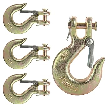 JMIATRY 4 Packs 516 Clevis Slip Hook,516 Inch Chain Hooks 70 Forged Heavy Duty Safety Chain Hook for 8mm Chain, 17500 Lbs Capacity