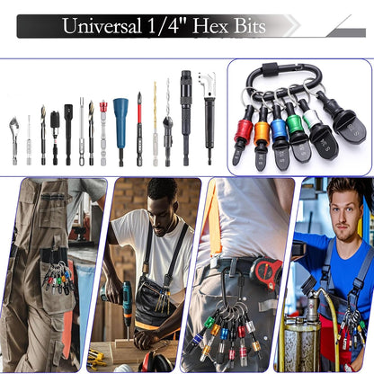 13 Pcs Swaging Tool HVAC Repairing Set with Bit Holder, (1/4" to 7/8") Air Conditioner Copper Tube Expander Swage Tool Drill Bit, Soft Copper Pipe Swager, Flaring Swedge Kit for AC Repair Install