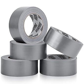 Lockport 5-Pack Duct Tape - 90ft x 2in - Duct Tape Heavy Duty, Silver, Flexible, No Residue, Tear by Hand - Bulk Value for Repairs