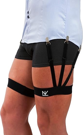 NV Holders Improved 2.0, with improved clasps; premium shirt stays, shirt holders, shirt garters, shirt tuckers for men